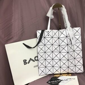 New Bao Bao Issey Miyake Lucent Tote Bag  White